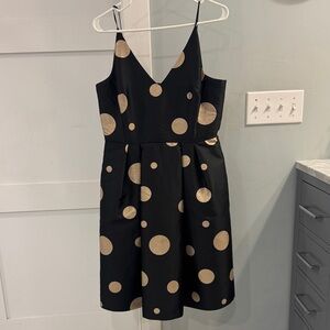 Nordstrom 1901 Black Dress with Gold Polka Dots